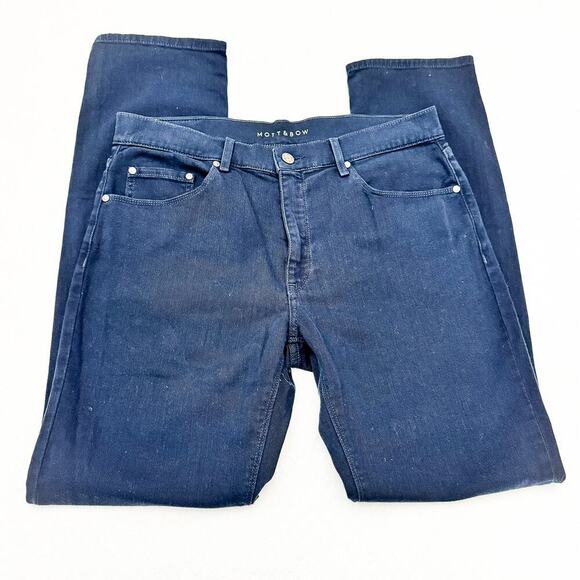 Mott & Bow Slim Mercury Blue Straight Leg Denim Jeans Size 34 x 32 - Picture 4 of 10